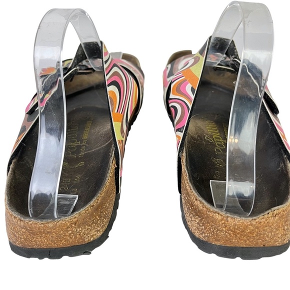 PAPILLIO BIRKENSTOCK Arizona Print Genuine Leather Slides Sandals Slip On sz 6 - Picture 6 of 16